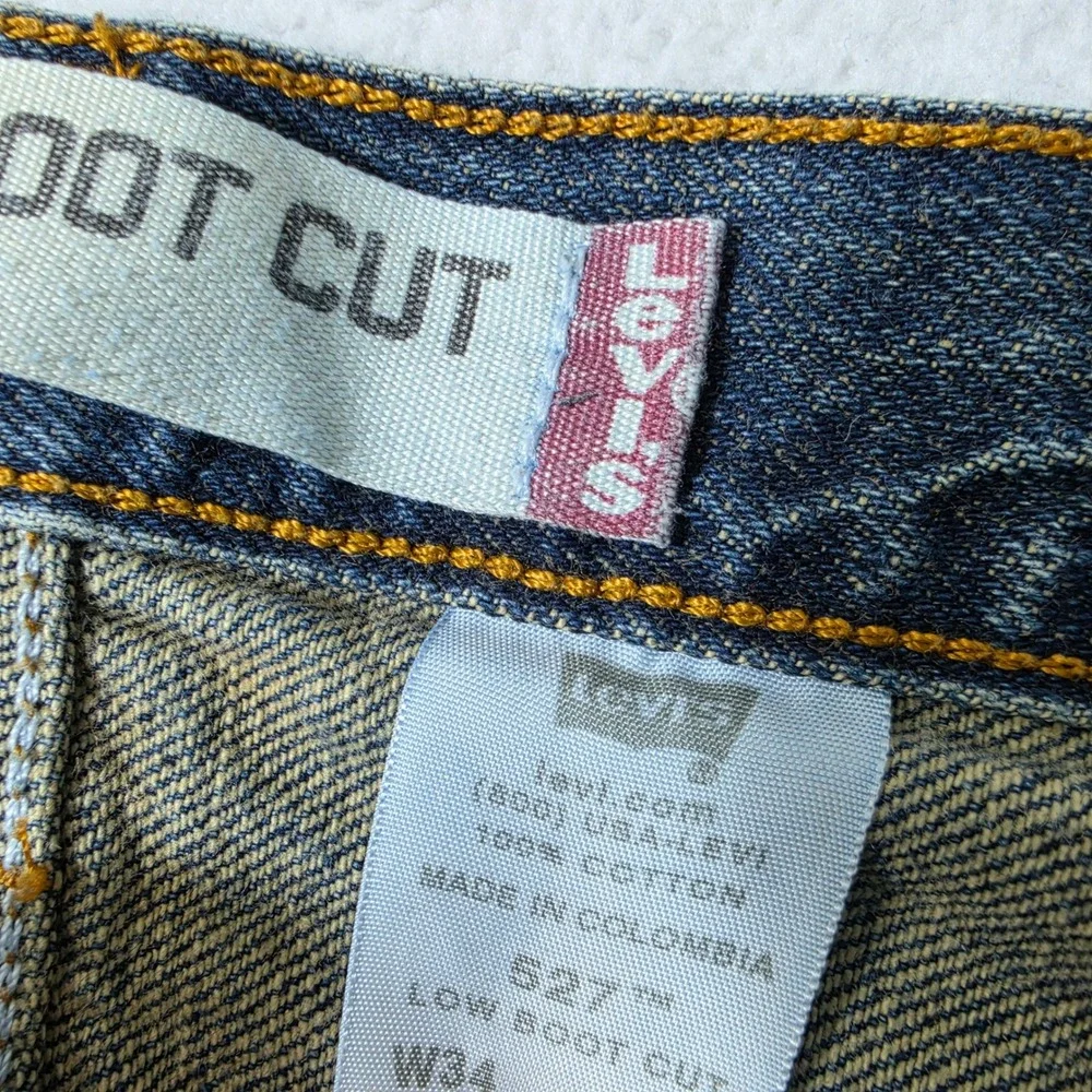 Vintage Levis 527 Mens 34/32 Jeans Blue Low Boot Cut Denim Classic Medium Wash